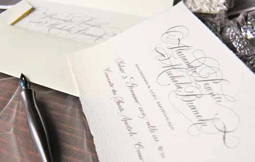 Partecipazioni con calligrafia Barocca